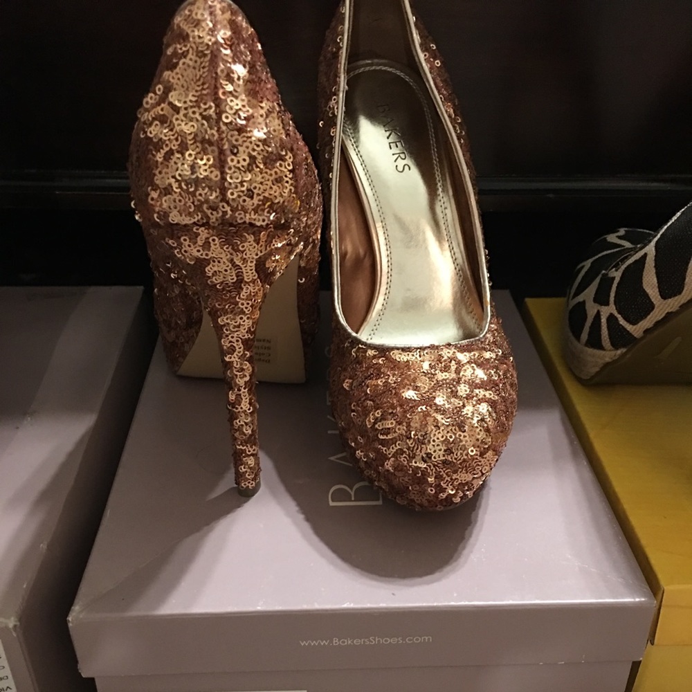Rose Gold Sequin Pumps